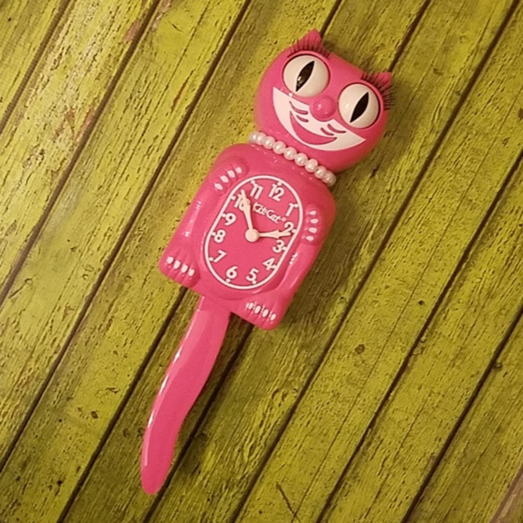RARE RETIRED Honeysuckle Pink Lady KIT-CAT CLOCK KAT KLOCK  last one!!! - Picture 4 of 7